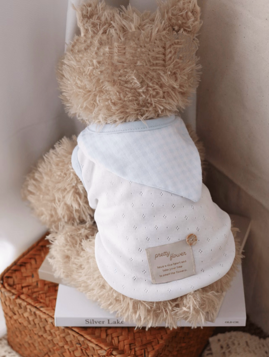 Blue Gingham Knit Top 蓝格针织上衣